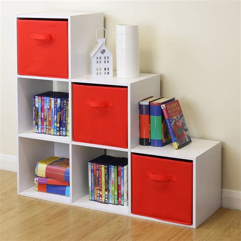 6 Cube Kids White Toy/Games Storage Unit Girls/Boys/Childs Bedroom Shelves/Box Kids Storage ...