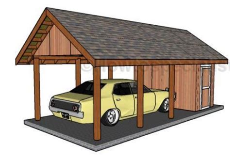 Carport with Storage Plans #shedideas #shedplans in 2020 | Wood shed ...