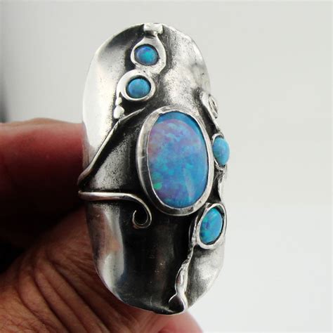 Opal Silver Ring Handcrafted 925 Sterling Silver Opal Ring - Etsy