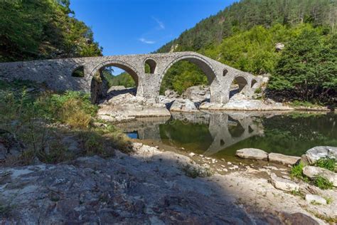 Amazing Reflection of Devil S Bridge in Arda River, Bulgaria Stock Image - Image of reflection ...