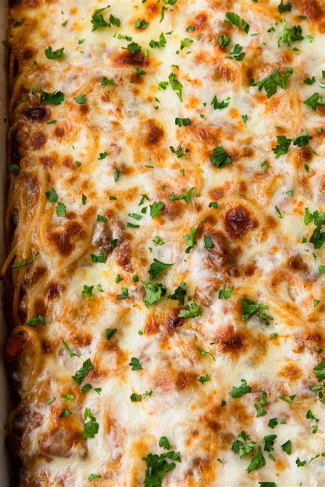 Baked Spaghetti Casserole with Ricotta - The Travel Palate