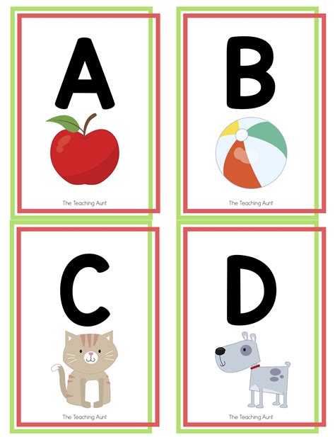 Alphabet Flashcards Free Printable - The Teaching Aunt | Printable ...