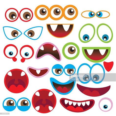 Monster eye and mouth vector illustration | Monster crafts, Monster ...