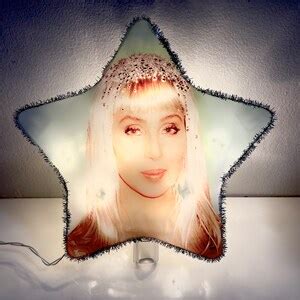 Cher Christmas Tree Topper Custom Photo Decoration Star Ornament Retro 90s Unique Gift Light up ...