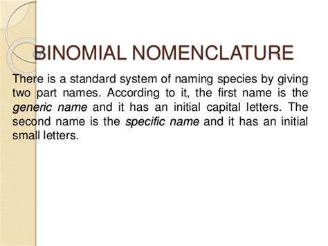 Powerpoint binomial nomenclature