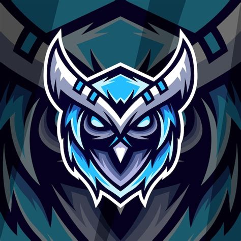 Premium Vector | Blue owl head logo design