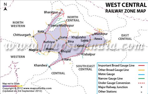 West Central Railway Zone India Map