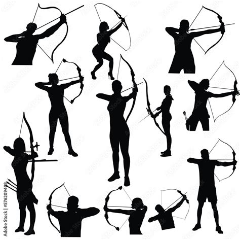 archery silhouette vector set illustration Stock Vector | Adobe Stock