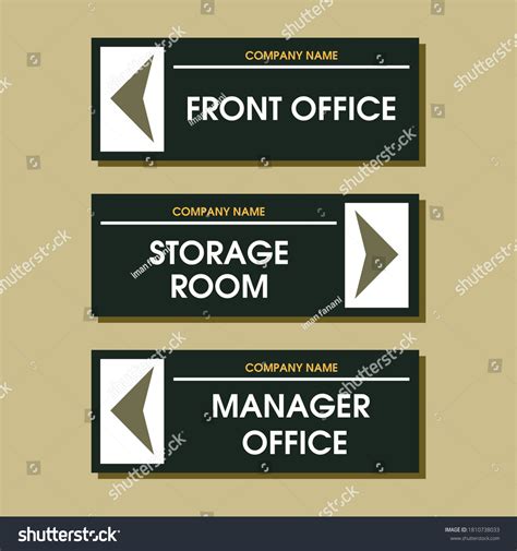 Modern Office Room Signages Vector Template Stock Vector (Royalty Free ...