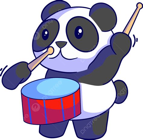 Gambar Kartun Panda Bermain Drum, Kartun, Drum, Panda PNG dan Vektor ...