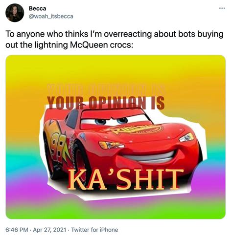 Total 76+ imagen lightning mcqueen crocs meme - Abzlocal.mx