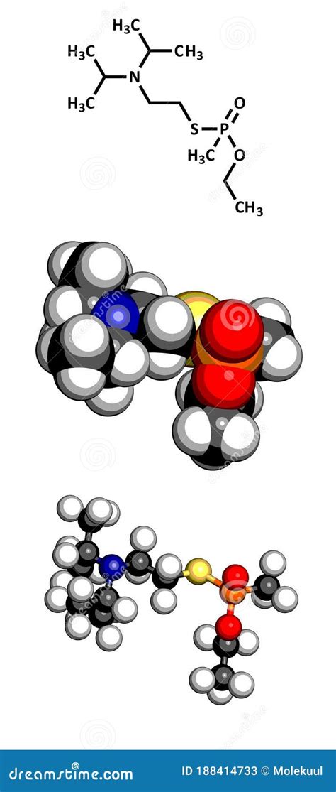 VX nerve agent molecule. stock illustration. Illustration of death - 188414733