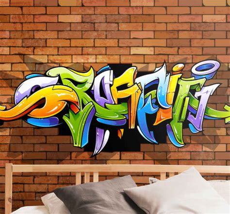 3D Graffiti Wall music wall mural - TenStickers