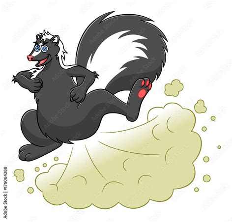 Cartoon farting skunk Stock Vector | Adobe Stock