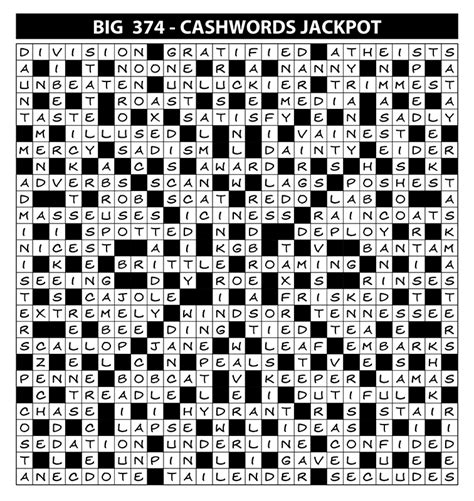 Big Competition Solutions - UK Issue 374 - Lovatts Crossword Puzzles Games & Trivia