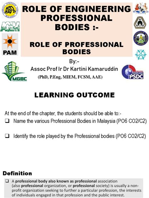 Week 3 - Role of Professional Bodies | PDF | Engineer | Architect