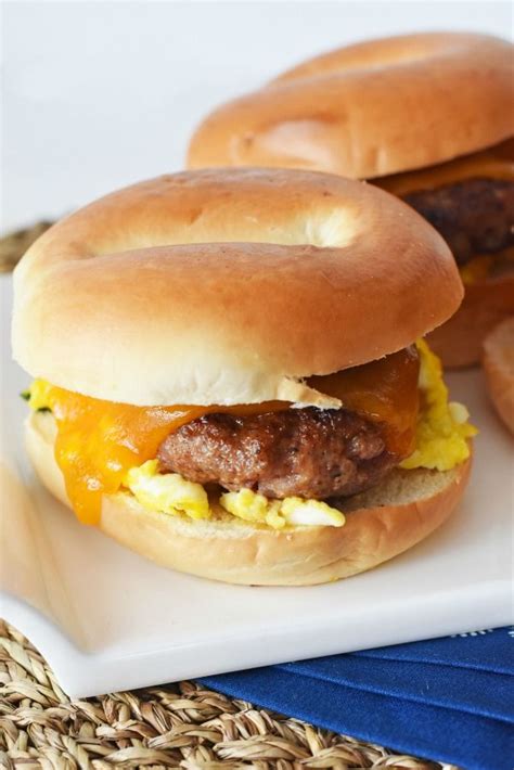 Sausage, Egg, & Cheese Breakfast Sandwiches | Egg sandwich recipe breakfast, Egg sandwich recipe ...