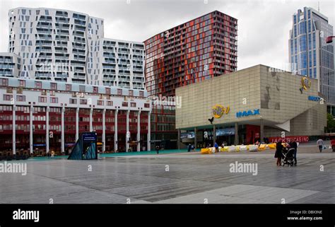 iMax Pathe cinema Schouwburgplein square Rotterdam Netherlands designed by Adriaan Gueze Stock ...