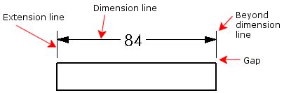 Example: Dimension Line Terminology - 2017 - SOLIDWORKS Help