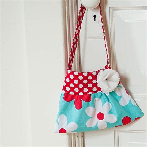 little girls purse toddler handbag tote in teal and red