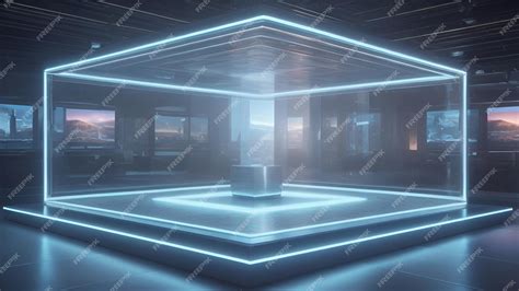 Premium AI Image | AI generated futuristic 3D hologram technology room