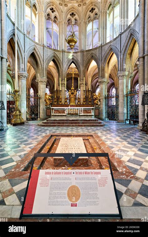 The tomb of William the conqueror in the Abbey of Saint-Étienne, also ...