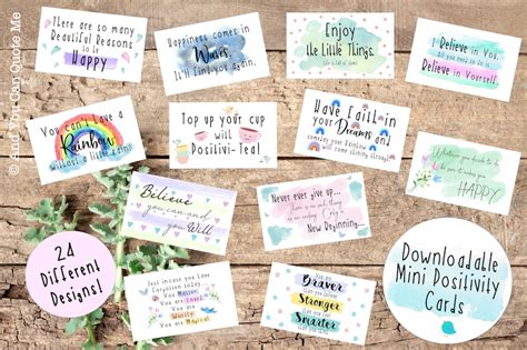 Printable Positivity Cards Inspiring Quotes Encouragement - Etsy