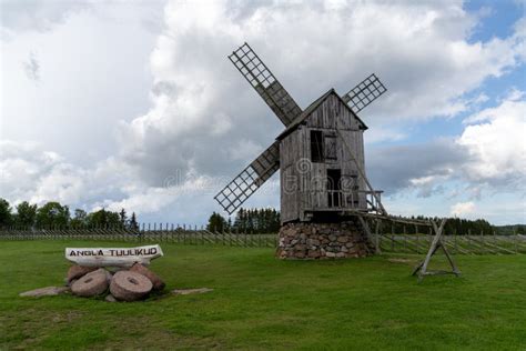 View of the Angla Windmills on Saaremaa Island in Estonia Editorial ...