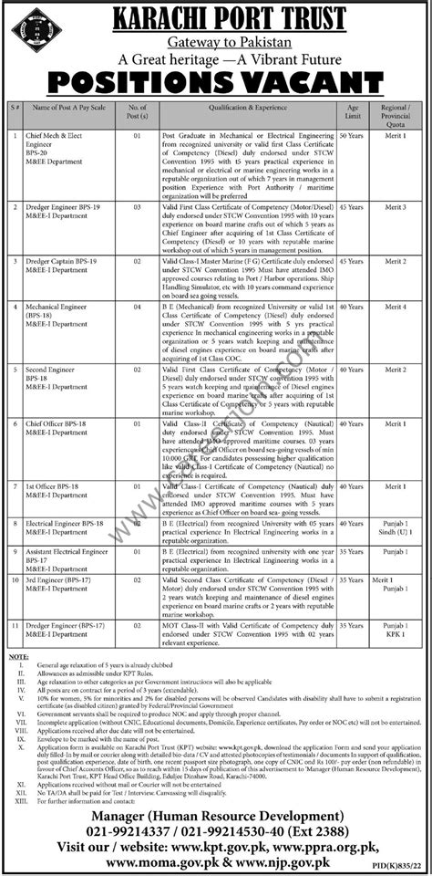 Karachi Port Trust KPT Jobs October 2022