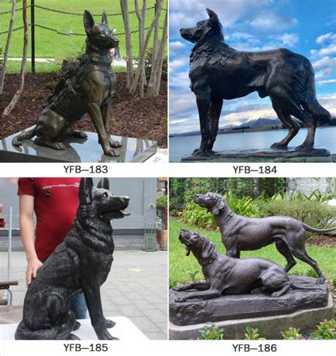 Custom Made Casting Bronze Dog Garden Statues Large Outdoor Dog Statues ...