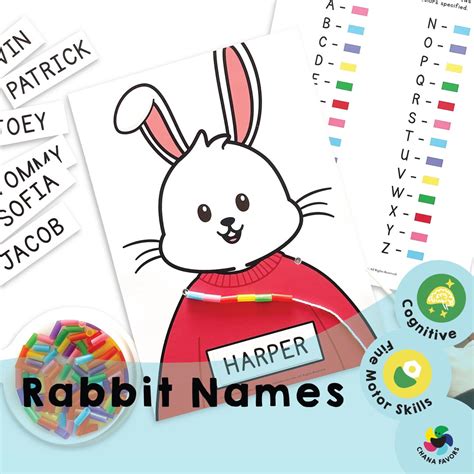 Rabbit Names Printable Kids Activities to Help Children - Etsy