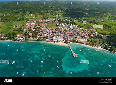 France. Guadeloupe, Marie-Galante island, Saint Louis town (aerial view) // Guadeloupe, ile de ...