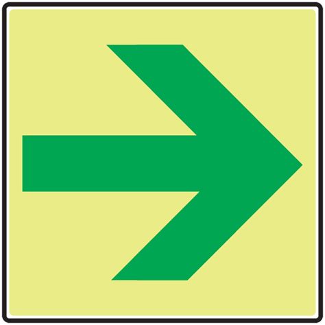 (Green Arrow) NFPA 170 Glow-In-The-Dark Safety Sign MLEX536