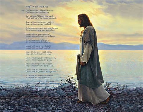 Walk With Me (with Poem) | Jesus pictures, Jesus images, Greg olsen