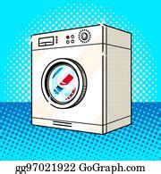3 Washing Machine Pink Color Pop Art Style Vector Clip Art | Royalty Free - GoGraph