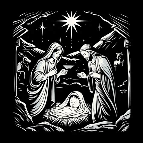 Black And White Nativity Scene Free Stock Photo - Public Domain Pictures