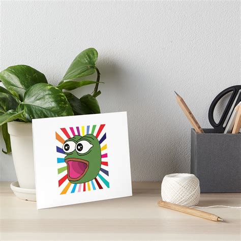 "Pepe The Frog Meme - Poggers - emoticon emote pog funny rainbow" Art ...