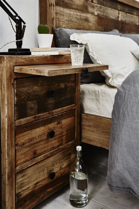 Brooklyn Bedside Table | Rustic bedside table, Reclaimed wood bedside table, Bedside table design