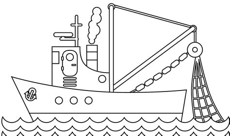 Fishing Boat Coloring Pages Free