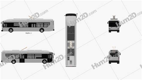 New Flyer Xcelsior Electric Bus 2016 Blueprint in PNG - Download Vehicles Clip Art Images