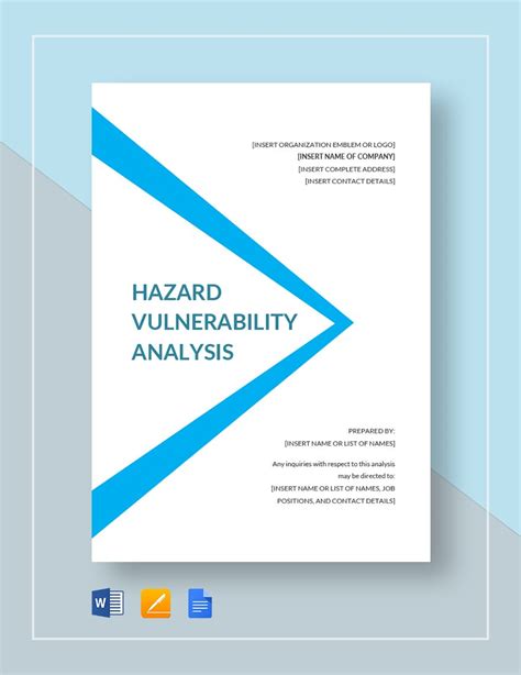 Hazard Vulnerability Analysis Template - Google Docs, Word, Apple Pages ...