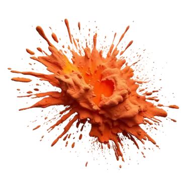 Orange Paint Splashes Isolated On White Background 3d Rendering, Orange ...