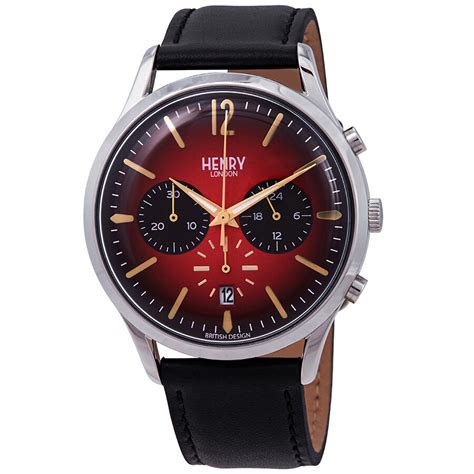 Henry London Chancery Chronograph Red Dial Men's Watch HL41-CS-0099 - Henry London - Watches ...