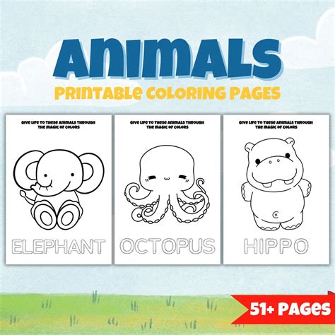 Animals With Names Coloring Pages for Kids Coloring Pages for Kids Printable Coloring Page ...