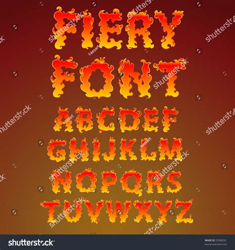 Fire Alphabet Find More Fonts My Stock Vector (Royalty Free) 55396591 | Shutterstock