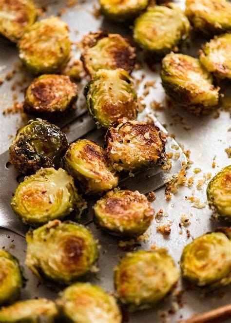 CRISPY Parmesan Roasted Brussels Sprouts (addictive!) | Recipe | Sprout ...