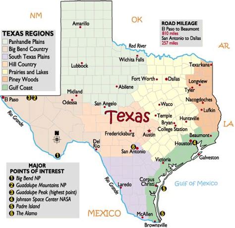 Texas Maps & Facts | Texas map, Texas map with cities, Texas geography