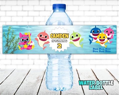 Kids Birthday Water Bottle Labels, Personalised Printable Water Bottle ...