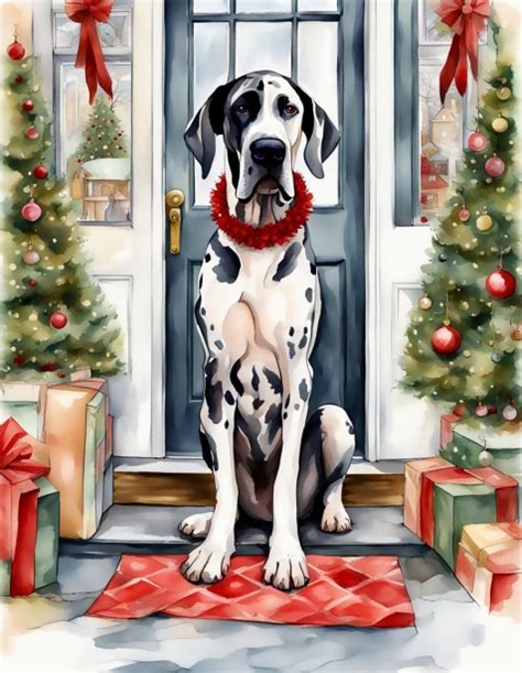 Great Dane Christmas Card Free Stock Photo - Public Domain Pictures
