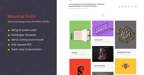 Minimal Folio - Responsive Portfolio Template, Site Templates ft. clean ...